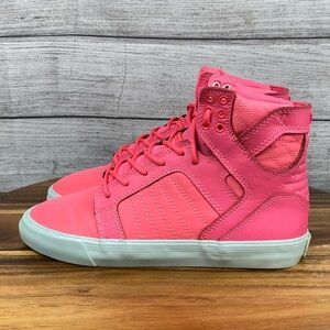 Supra Skytop Neon Hot Pink Leather Muska Skate Shoe SW18015 Women’s Sneaker Sz 8